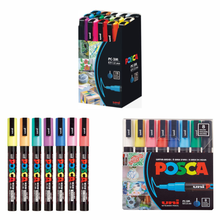 POSCA- PAINT MARKERS SET PC-3M FINE SET/8 BASIC SET - The