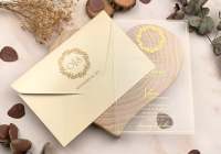 ACRYLIC WEDDING INVITATION Clear Acrylic wedding invitation Transparent invitation Closed envelope Gold foil invitation