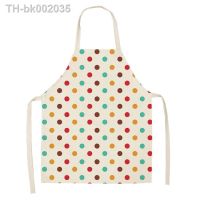 ✇⊙✽ Geometric Aprons Cotton Linen Women Adult Kids Sleeveless Apron Easy Cleaning Home Kitchen Cooking Pinafore