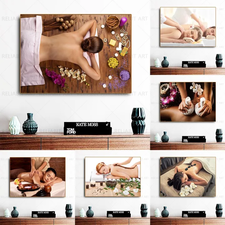 Thai Water Body Spa Canvas Painting Body Massage Orchid Zen Stone Posters  and Prints Flower Wall Pictures for Salon Home Decor | Lazada PH