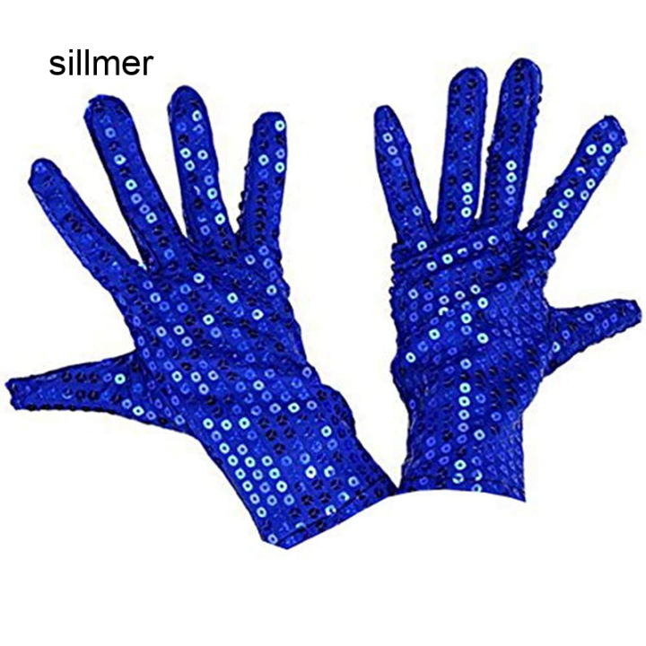 Sillmer Sequin Gloves Adult Stage Dancing Men Women Magic Short Cosplay