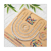 Bead Board for Jewelry Making, Bead Design Board Wooden Beading Board for Bracelet and Necklaces Beading Mats Trays