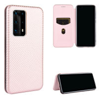 Huawei P40 Pro+ Case, EABUY Carbon Fiber Magnetic Closure with Card Slot Flip Case Cover for Huawei P40 Pro+