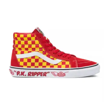 Red vans old hot sale skool high top