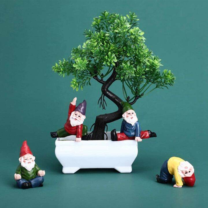 4pcs-funny-garden-gnomes-yoga-dwarf-garden-ornaments-fairy-garden-gnome-accessories-miniature-decorations