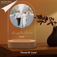 Happylife Circle Of Love 2023 โคมไฟอะคริลิคสั่งทำ สกรีนUV ของขวัญวันเกิด ของขวัญให้แฟน แต่งงาน วันครบรอบ ตามเทศกาลต่าง