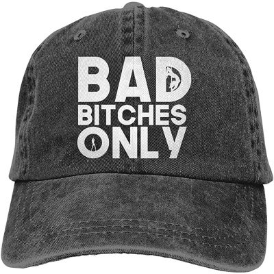 Bad Bitches Only 2 Unisex Cotton Hat Adjustable Baseball Cap Denim Dad Hat Fashion Hip Hop Hat