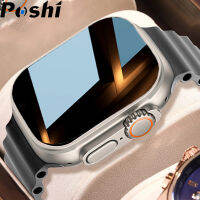 POSHI ของแท้ 100% Smart watch  นาฬิกาสมาร์ทวอช  หน้าจอสัมผัส  มีการรับประกันจากผู้ขาย  ไมโครโฟนในตัว  ทนต่อน้ำ ลำโพงในตัว  สามารถคุยได้ นาฬิกาดิจิตอลข้อมือ สายเรซิ่นดำ  นาฬิกาสมาร์ทวอทช์ผู้ชายใหม่2023