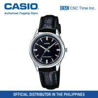 【ซู】นาฬิกาควอตซ์สายหนังสีดำสำหรับผู้หญิง Casio (LTP-V005L-1AUDF)