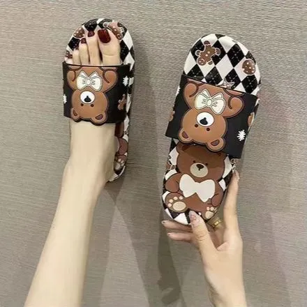 รองเท้าแตะ-แฟชั่น-ลายน้องหมี-น่ารัก-รองเท้าลำลอง-รองเท้าแตะแฟชั่นเกาหลี