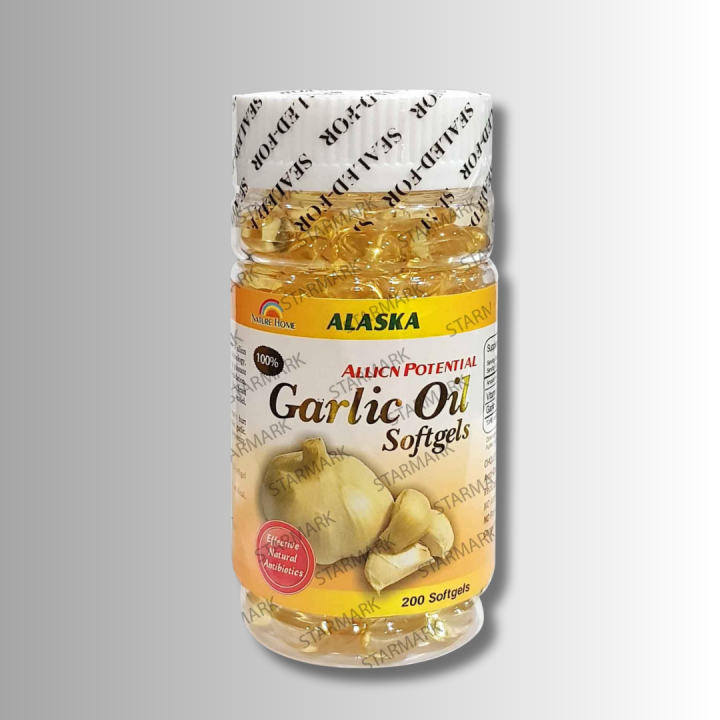 Alaska Garlic Oil 1500mg 200 Soft gel Softgel Capsules, Fights