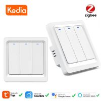 Kedia ZigBee 3.0 Smart Light Switch Tuya Smart Life APP Remote Control No Neutral Wire Works With Alexa Google Home