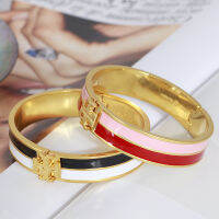 กำไลข้อมือบุคลิกภาพ Matte Gold แฟชั่นการจับคู่สีที่เรียบง่ายเคลือบเคลือบ Glossy Bracelet