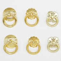 【LZ】◐  Vintage Ring Handle European Antique Gold Cabinet Door Knocker Wardrobe Drawer Jewelry box Small Knobs and Pulls