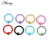 Alisouy 1 PCS Stainless Steel Captive Bead Hoop Ring Nose Ball Body Piercing Jewelry trendy ear labret studs for men women Electrical Connectors