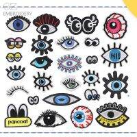 Cartoon Eyes Embroidered Badges Mysterious Eye Totem Iron on Eyeball Patches for T-shirt Decoration Home Textiles Holes Sewing Haberdashery