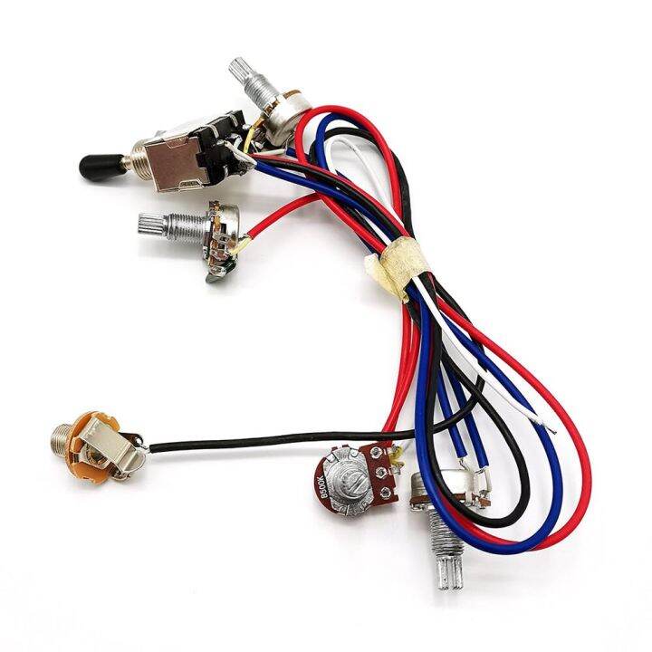 electric-guitar-prewired-wiring-harness-with-3-way-toggle-switch-2v2t-500k-pots-volume-tone-control-6-35-jack-for-lp-guitar-5-0