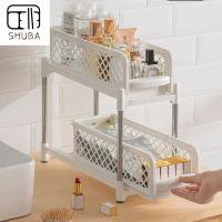 SHUBA 2ชั้นสำหรับ Countertop,Desktop ชั้นวางของในครัวลิ้นชักเก็บของตู้เลื่อนชั้นวางออแกไนเซอร์แร็คที่เก็บกระเช้า