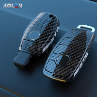 ABS Carbon Fiber Style Car Key Case Cover Shell Fob For Benz A B C E S Class W204 W205 W212 W213 W176 GLC CLA AMG W177