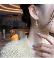 ?️ต่างหู ตุ้มหู แฟชั่น ส่งจากไทย❤️❤️ Fashion Women Lady Elegant Earrings High Quality Crystal Rhinestone Earrings Jewelry  Korean fashion design small earrings super fairy personality simple Earrings