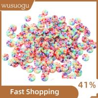 WUSUOGU 2000 PCS สีสันสดใส ลูกปัด heishi กลมแบนราบ 6mm ครับ ลูกปัดดินโพลิเมอร์สีรุ้ง อุปกรณ์ทำเครื่องประดับ DIY โพลิเมอร์ดินเหนียว ลูกปัดดินโพลิเมอร์กลมแบน สร้อยคอสำหรับผู้หญิง