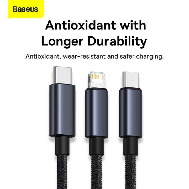 baseus-3-in-1-สายเคเบิล-usb-type-c-สําหรับ-samsung-xiaomi-mi-9-สายเคเบิล-สําหรับ-i13-12-11-สายชาร์จโทรศัพท์-micro-usb-สายเคเบิลข้อมูล