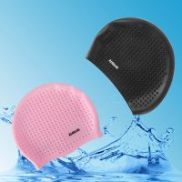 Elastic Silicon Rubber Waterproof Protect Ears Long Hair Sports Swim Pool Hat Free size Swimming Cap for Men Women Adults