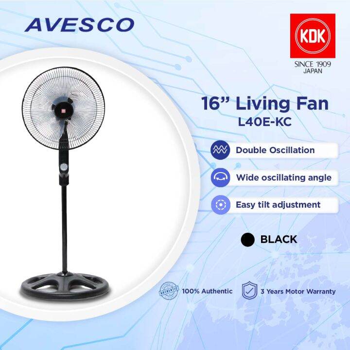 Kdk Electric Fans L40e Kc 16 Living Fan Black Avesco Lazada Ph