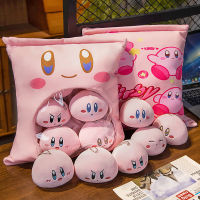 Cute Kirby Plush Dolls Throw Pillow GIft For Girls Kids Home Decor with 6 Little Dolls Toys For Kids Cushion