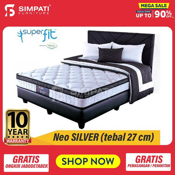 Spring Bed Comforta Super Fit Neo Silver Uk.160x200-Komplit Set ...