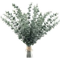 Lifelike Eucalyptus Branches Wedding Bouquets Centerpiece Artificial Eucalyptus Leaves Stems Fake Plant Branches Real Touch Eucalyptus Leaves