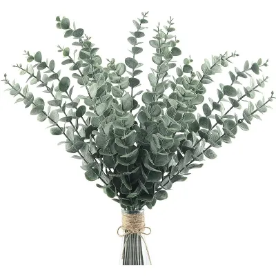 Artificial Greenery For Home Decor Miniature Eucalyptus Plant Faux Greenery Decor Fake Plant Branches Real Touch Eucalyptus Leaves