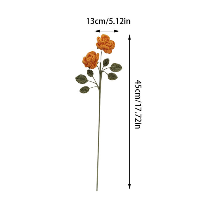 kado-ulang-tahun-p5u7ช่อดอกไม้ปลอมประดิษฐ์ดอกไม้ถักด้วยมือตะขอเข็มการตกแต่งบ้านพืช