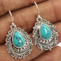 【YF】◘☄☍  Shui Drop Turquoise Pendant Earrings Gifts Temperament Jewelry Plated