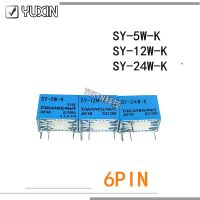 【❖New Hot❖】 rip2jl 5ชิ้น/ล็อต100% รีเลย์ Sy-5w-k 5vdc Sy-12w-k 12vdc Sy-24w-k 24vdc Sy 12 K 6pin 1a 5V 12V 24V