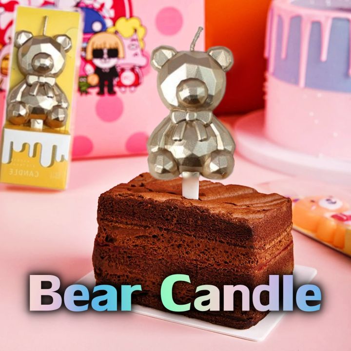 เทียนวันเกิดรูปหมี-เทียนวันเกิด-เทียนปักเค้ก-เทียนวันเกิดแฟนซี-happy-birthday-ปาร์ตี้วันเกิด-หรูหรา