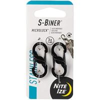 Nite Ize S-Biner MicroLock,ที่ใส่กุญแจล็อค,สแตนเลสสตีล,สีดำ,2นับ