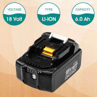 6000mAh BL1860B compatible with Makita 18V LED indicator 18V LXT battery BL1860