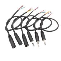 3.5mm 1/8 Mono/Stereo Male Plug Female Jack Connector 2/3/4 Pole Pin AUX Extension Wire DIY Audio Headphone Repair Cable 30CM