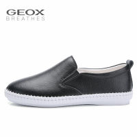 GEOX_รองเท้าผู้หญิง รองเท้าแบบเรือ รองเท้าแบบพื้นแบน รองเท้าสีขาวขนาดเล็กที่ถูกเย็บมือ