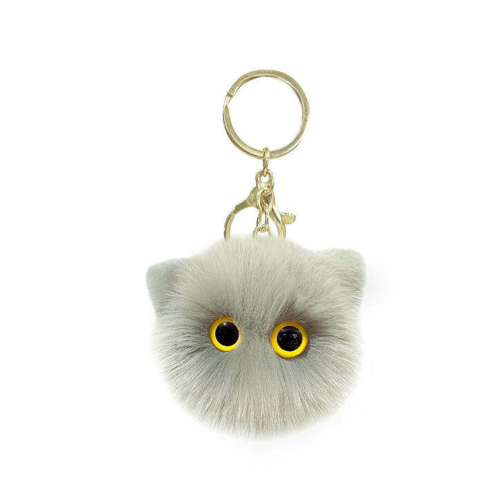 cartoon-character-keychain-plush-toy-keychain-cartoon-keychain-rabbit-hair-pompom-creative-keyrings