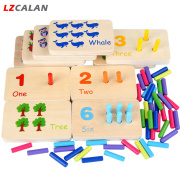 Lzca trẻ em bằng gỗ đồ chơi cảm giác học toán nhận thức màu sắc phù hợp