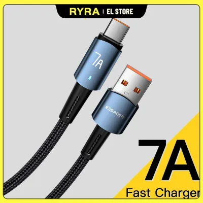 RYRA 7A USB Type C 100W Fast Charging Cable For Huawei P40 P30 Realme USB C Charger Data Cord For Samsung OPPO Oneplus 0.5/1/3m