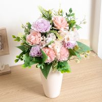 【hot】 Bouquet artificial da hortênsia para a decoração home flores mola arranjo flor falsa romântico seda casamento Natal