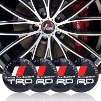 Style TRD 4PCS Wheel Center Hub Cap Stickers Decal 56mm Hub Center Cap Car Rim Wheel Mags Emblem 3D