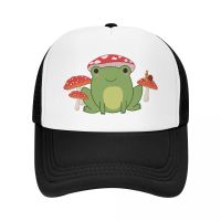 Fashion Cartoon Frog With Mushroom Trucker Hat for Men Women Personalized Adjustable Adult Baseball Cap Spring