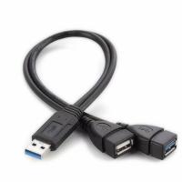 [HOT HAIXWLXKWW 589] USB 3.0 2.0ชายกับหญิง Splitter 2พอร์ต Hub ข้อมูลอะแดปเตอร์สายไฟสำหรับแล็ปท็อป