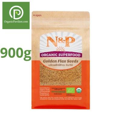 Natural &amp; Premium N&amp;P Organic เมล็ดแฟลกซ์สีทอง Golden Flax Seeds (900g)