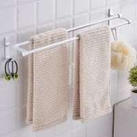 60CM Silver Color Aluminum Alloy Double Towel Bar Bathroom Racks