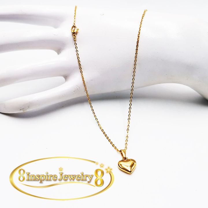 inspire-jewelry-สร้อยคอสี่ทองพร้อมจี้รูปหัวใจ-ยาว-18นิ้วงานทอง-18k-ตามแบบร้านทอง-ปราณีตมาก-งานแฟชั่น-สีทอง-สำหรับประดับชุดไทย-สวยหรู